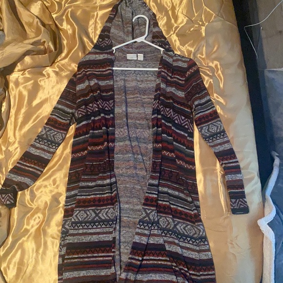 Hooded Aztec-Pattern Cardigan - Picture 1 of 2